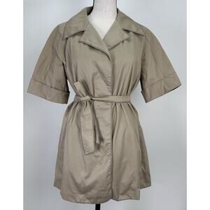 ⭐️ SPORTMAX Trench Jacket Belted Cotton Top Sz 8